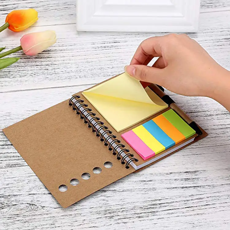 Kraft paper coil  Note combination set notebook Creative stationery office notebook gift set