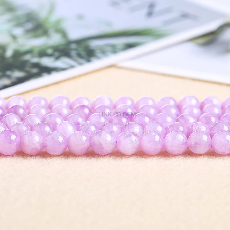 Rough Gemstone Round Purple Loose Stone  Raw Matte  Wholesale  Crystal  Pink Kunzite Beads