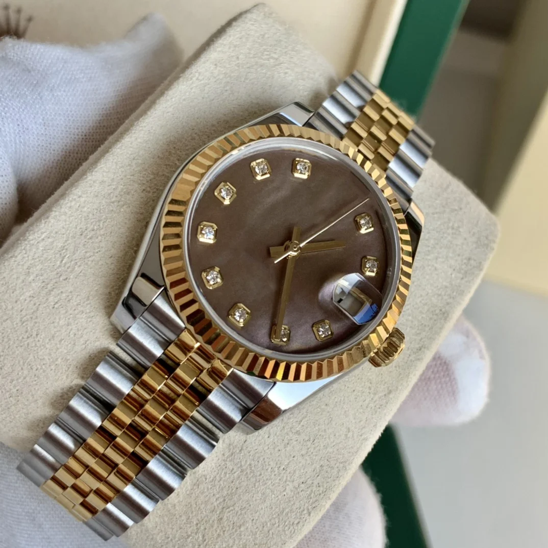 3A Quality Wrist Watch Brands for women Silver Stainless Steel Luminous Automatic Mechanical Movement Pocket Watch Sport Watch