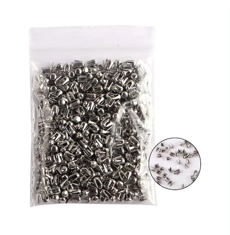 500pcs/Bag Garment Nailed Beads Machine Accessories  Silver Spikes Rivet Metal Four Claw Nails For Pearl Machine