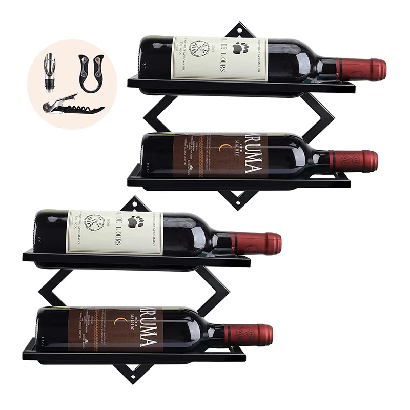 Металлическая настенная Винная стойка, настенный держатель для винных бутылок для взрослых, для хранения напитков или ликера