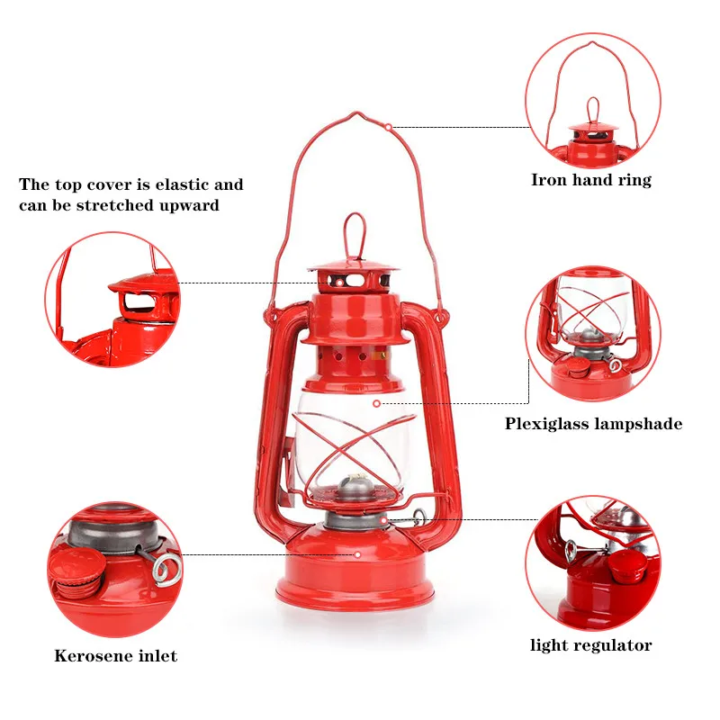 camping oil lamp burning lantern/wholesale retro kerosene lamps