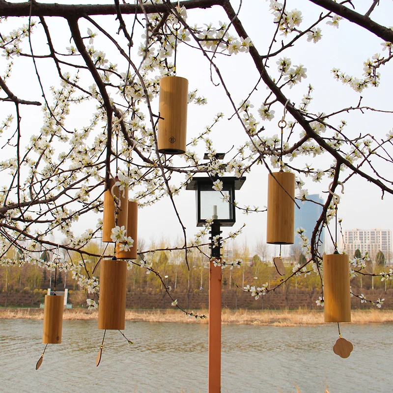 Sound healing musical wind chimes Bamboo Wind Chimes handbels for meditation yoga Hand-Cranked Wind Chimes