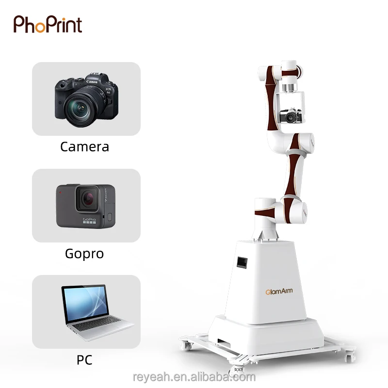 2024 Hot Sale Automatic Small Camera Robot Video Glambot Photo Booth For PhotographyRobot photo booth robotic arm photo machine