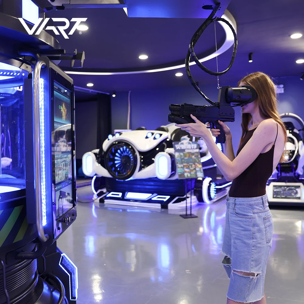 VART children indoor 3 player 9D virtual reality gun shooting game machine