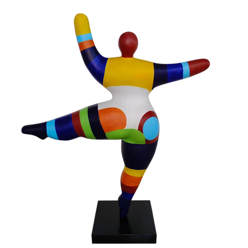 Modern decoration life size lady statue fiberglass woman sculpture fat women dancing sculpture statue