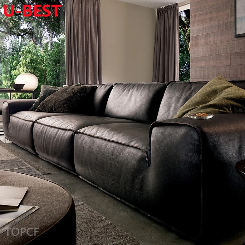 U-Best Modern Living Room Fabrics Sectional Floor Sofa Set Furniture Piedmont Module Combination Square Leather Sofa