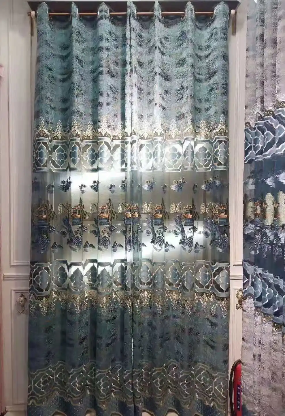embroidery curtain cloth fabric embroider luxury lace sun screening