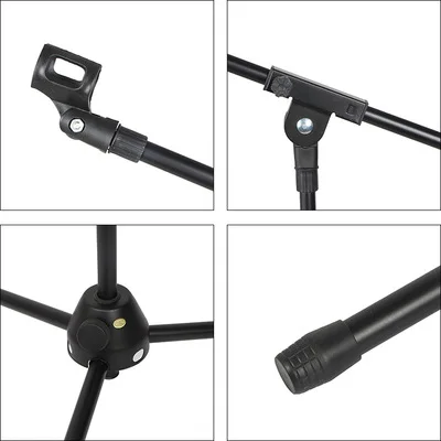 Factory Supply Multifunction Adjustable Height Tripod Recording Studio Microphone Arm Stand