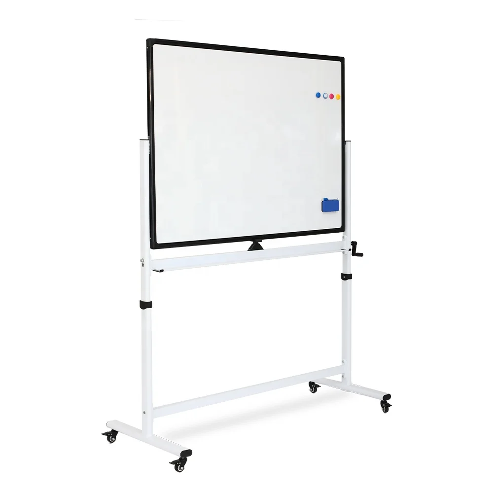 Aluminum Frame Mobile Whiteboard Scholl with 360° Rotated 4 Wheels Custom Dry Easel Marker Magnetic Write White Board with Stand