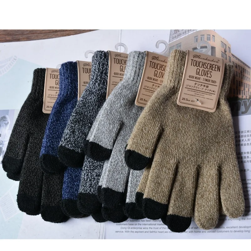 2019 Winter Gloves Women Men Girls Knitted Mittens Warm Soft Gloves Female Winter Gloves Touch Screen Unisex