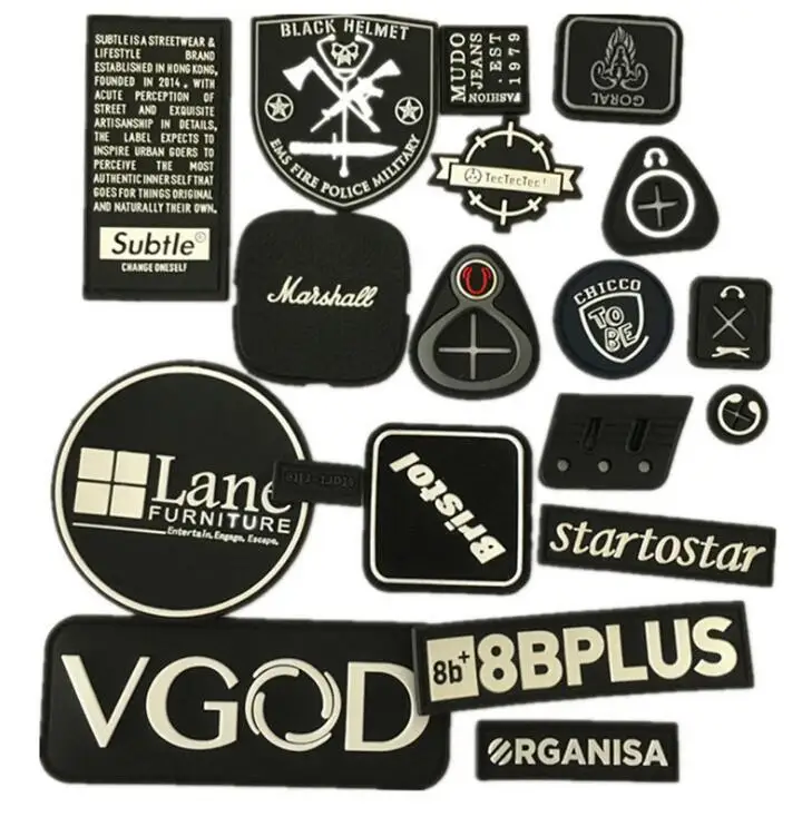 3D Custom Design Raised Letter Name Logo High Quality Silicone Rubber Heat Transfer Labels for Garment