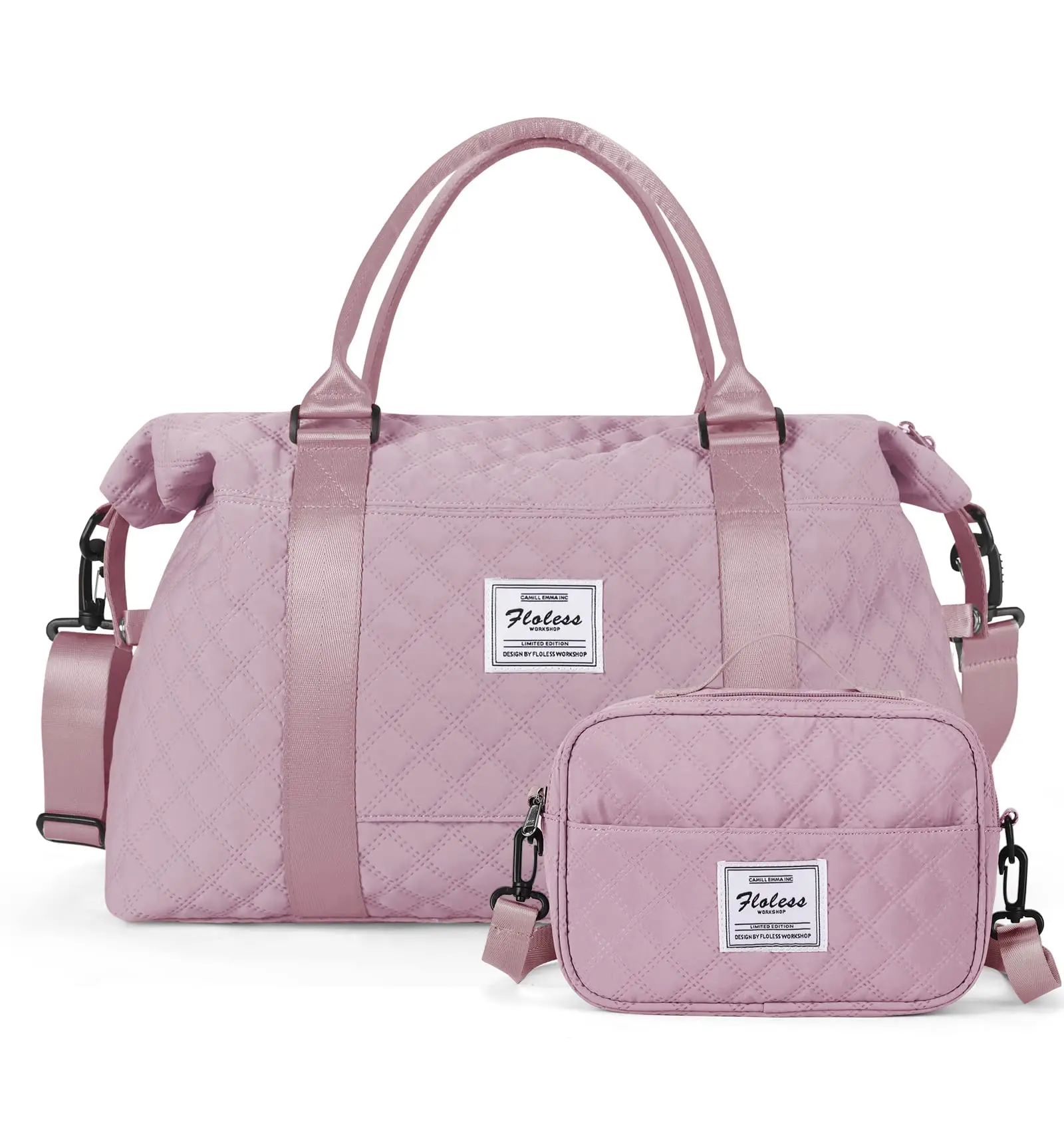 Wholesale Overnight Weekender Designer For Travel Gym Personal Item Luggage Female With Toiletry Pink Duffle Bag Custom Logo