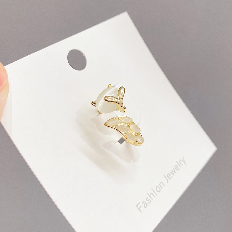JZ10295 Fashion trendy gold plated women jewelry opal fox open adjustable