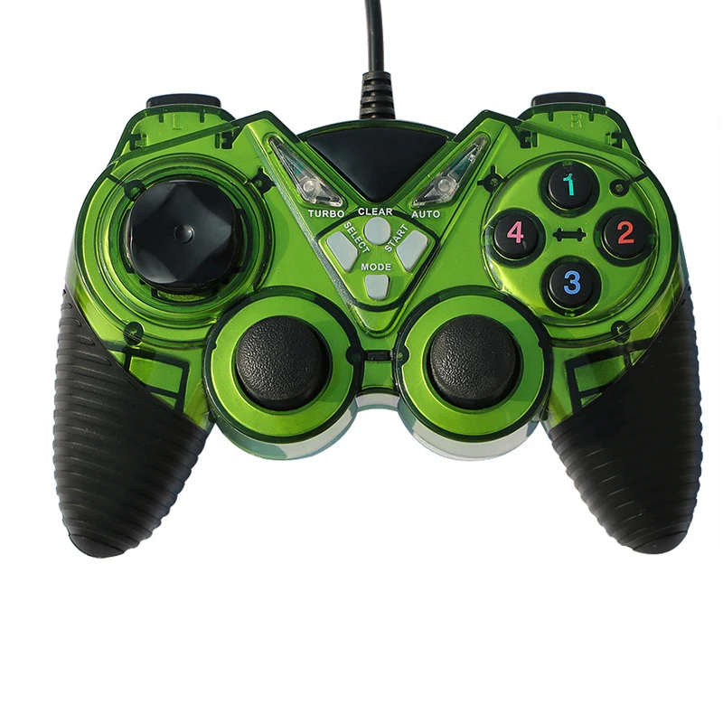 Factory made wired joystick game controller gamepad dual vibration pc With OEM service