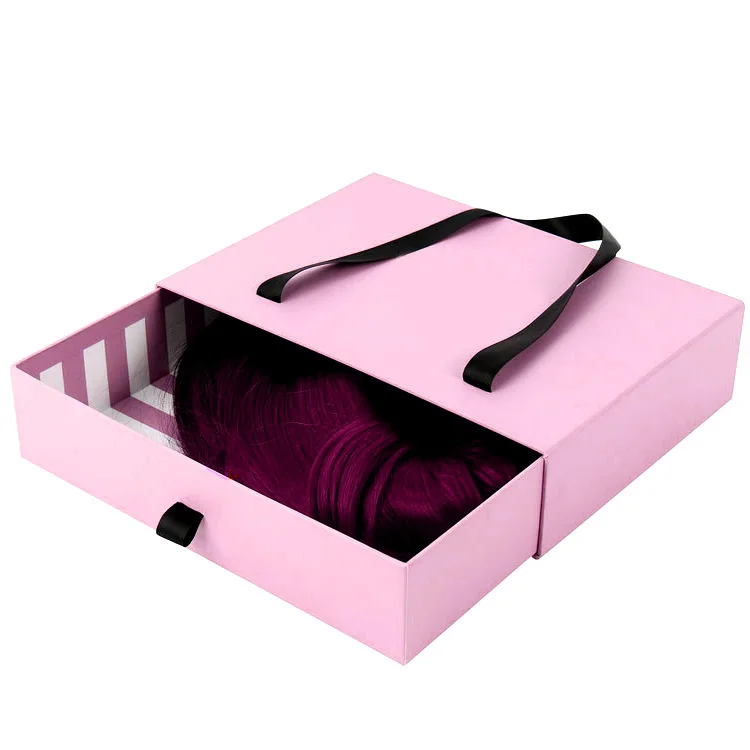 Дешевая бумажная картонная упаковочная коробка для наращивания волос с лентой для волос/ресниц