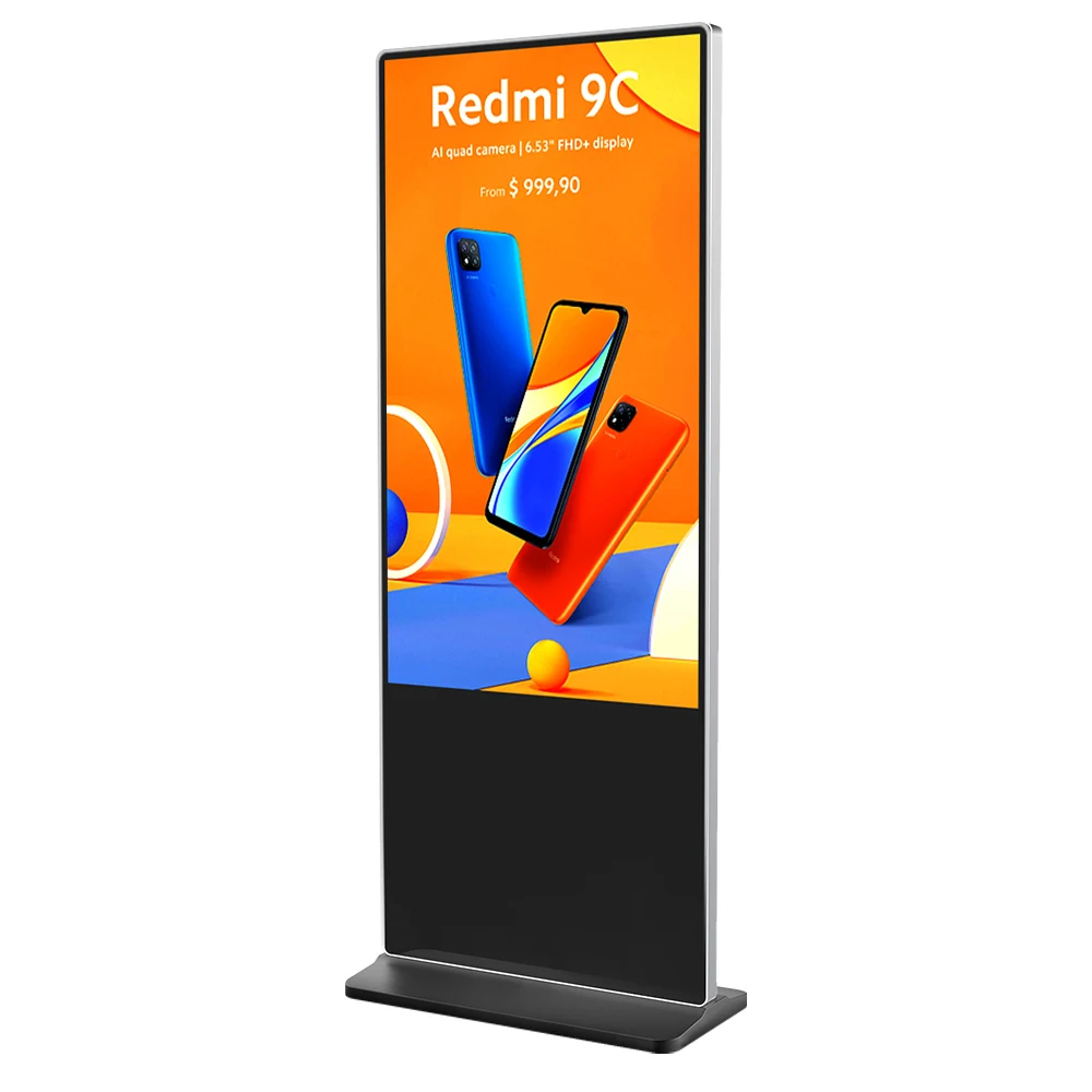 New Elegant 55 Inch Indoor Floor Standing Digital Signage and Display Wifi Lcd Screen Totem Kiosks Advertising Playing Equipment