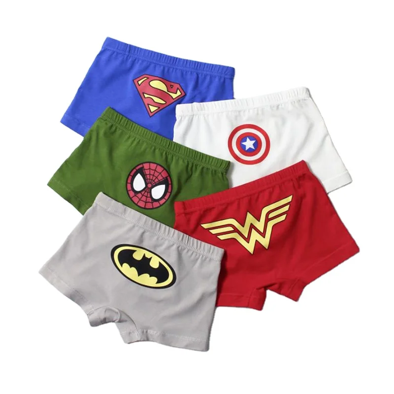 
Yinze fashion boys trunks underwear quality american captai spider man cartoon modal short underwears with elastic waistband 