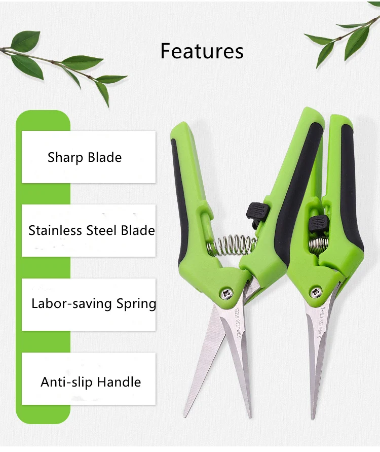 Needle Nose Curved Blade Gardening Scissors Micro Hand Secateurs Pruning Shears Pruners