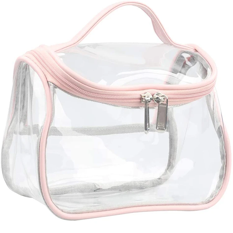 Clear Cosmetic Bag Makeup Brush Bag Portable Transparent PVC Toiletry Zipper Travel Home Storage Waterproof for Girl Ladies