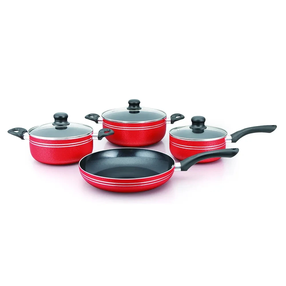 High Quality Powder Coating 7 Pcs Granite Non Stick Aluminum Cookware Set