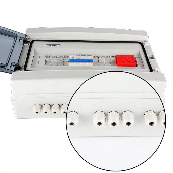 Factory  Waterproof IP65 Solar DC Combiner Box 2 4 5 6 8 10 12 16 24 Ways String PV Box