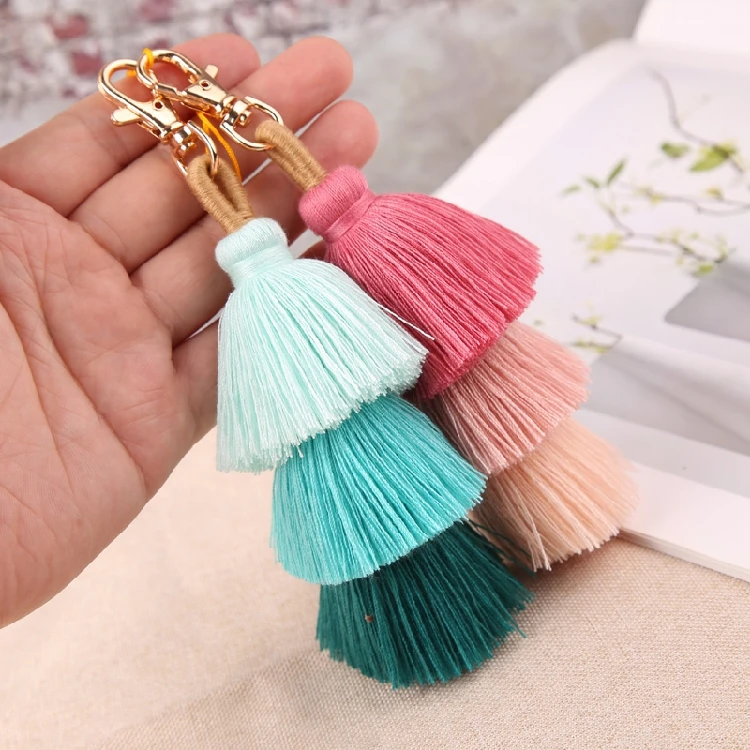 DIY Tassel Keychain Charm Women Bag Pendant Fashion Accessories Multicolor  Tassel Bag Purse Rainbow Charm Keychain Bag Charms