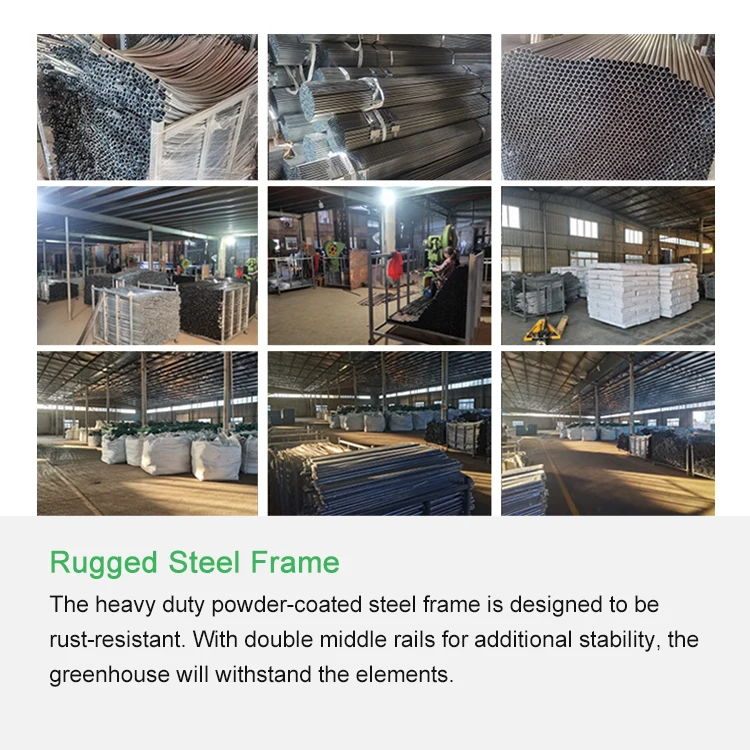 Small portable polytunnel metal frame plastic cover greenhouse tunnel tier walk in mini greenhouse for garden