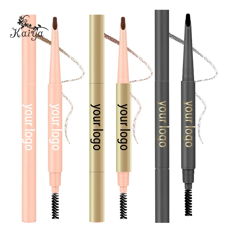 High Quality Eye Makeup Vegan Brow Pen Waterproof Lapiz de cejas Crayon a sourcils Retractable Slanted Flat Nib Eyebrow Pencil
