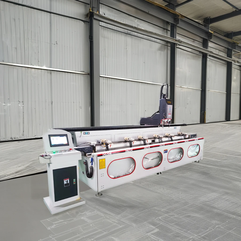 Aluminium Hole Cnc Drilling Machine Lock Chain Mortising Pvc Frame Equipment Milling Copy Router Window Door