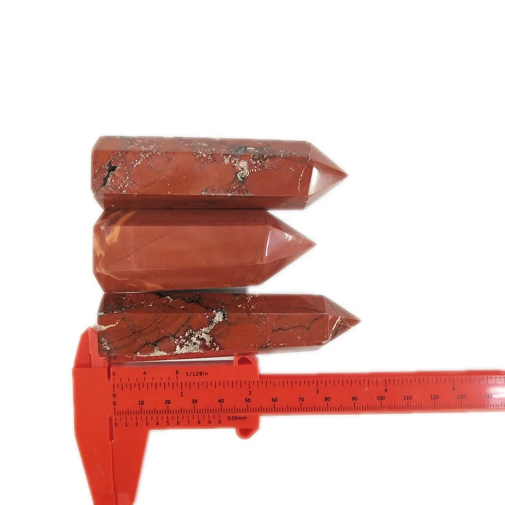  Wholesale Natural Quartz Crystal Wands Hand Carved Healing Red Jasper Towers For