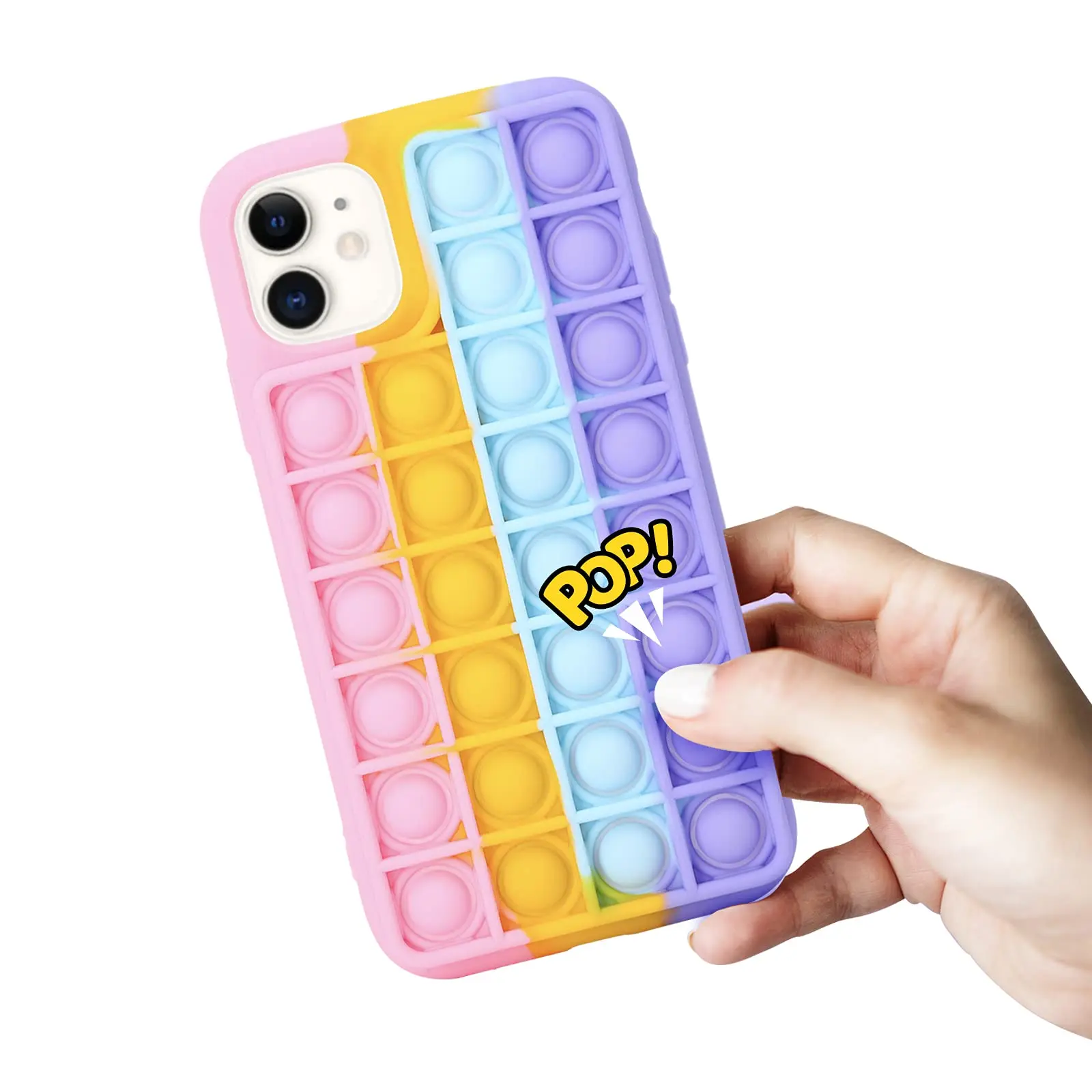 Fast Dispatch stocked Easycosy Mobile Phone Protective Shell Push Bubble Fidget phone case Toys for i-Phone 11 PRO 12 13 Pro Max