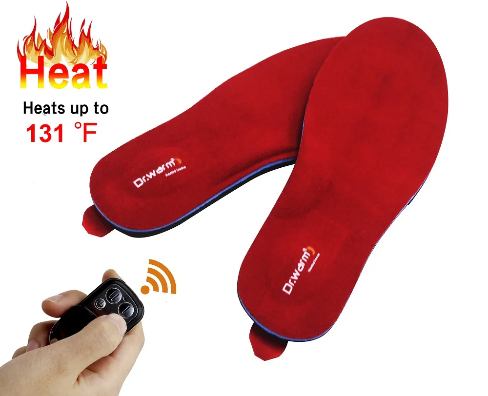 Rechargeable Battery Heated Insoles with Wireless Remote Control, Warming Battery Heated Insoles