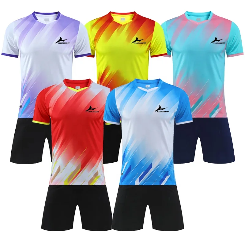 2024 Factory OEM Service Soccer Wear 100% Polyester Youth Soccer Jersey Customize Your Own Name Blank Football Jersey Set