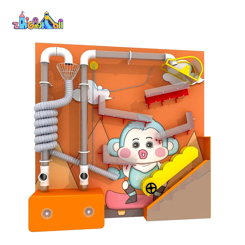 Shopping mall interactive game indoor playground equipment vacuum tube ball wall games for sale