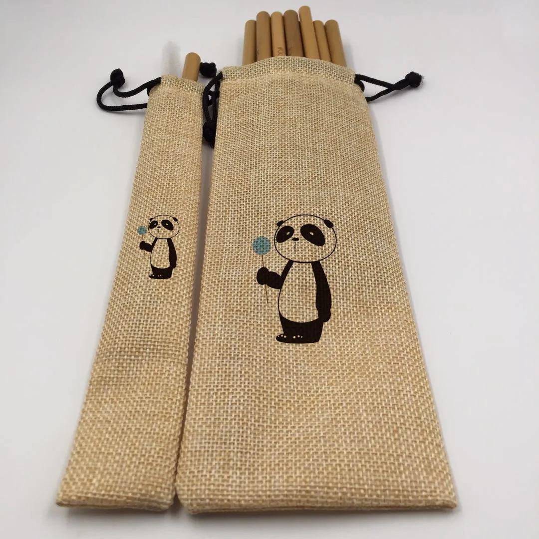 JOYE reusable eco bamboo drinking straw set with individual bag package with logo