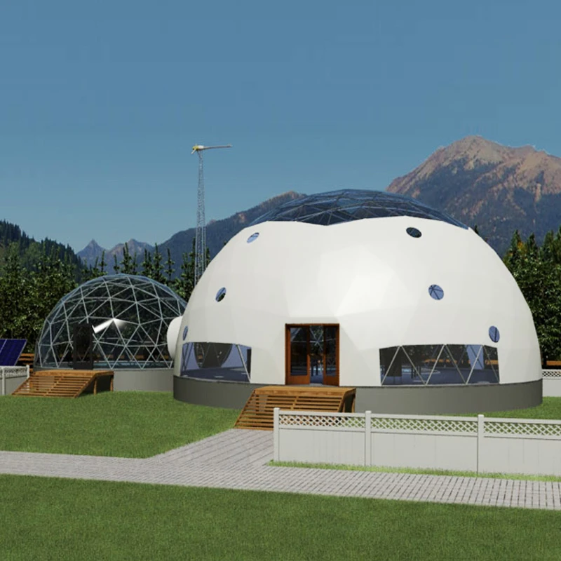 20m Prefab Houses Transparent Geodesic Dome Tent For Festival Events