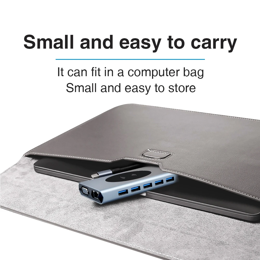 HUB docking station hub usb 14 in 1 type c to HD-MI*2 VGA USB3.0*5 SD TF RJ45 PD100W RJ45 1000M AUDIO3.5 10W gray BASIX