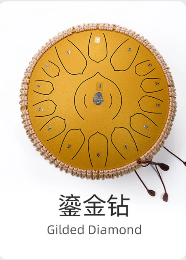 High Quality 13 Inch Steel Tongue Drum 15-Note Handpan Musical Instrument Percussion Hand Plate Drum