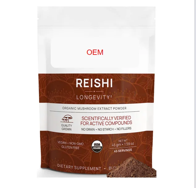 Reishi Powder - Organic Mushroom Extract Supplement for Longevity, Mood, Sleep, & Immune Support