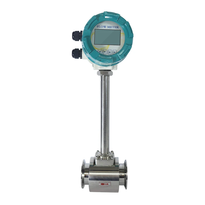 Clamp high reliability portable flow meter digital fuel meter gas air steam Vortex flowmeter