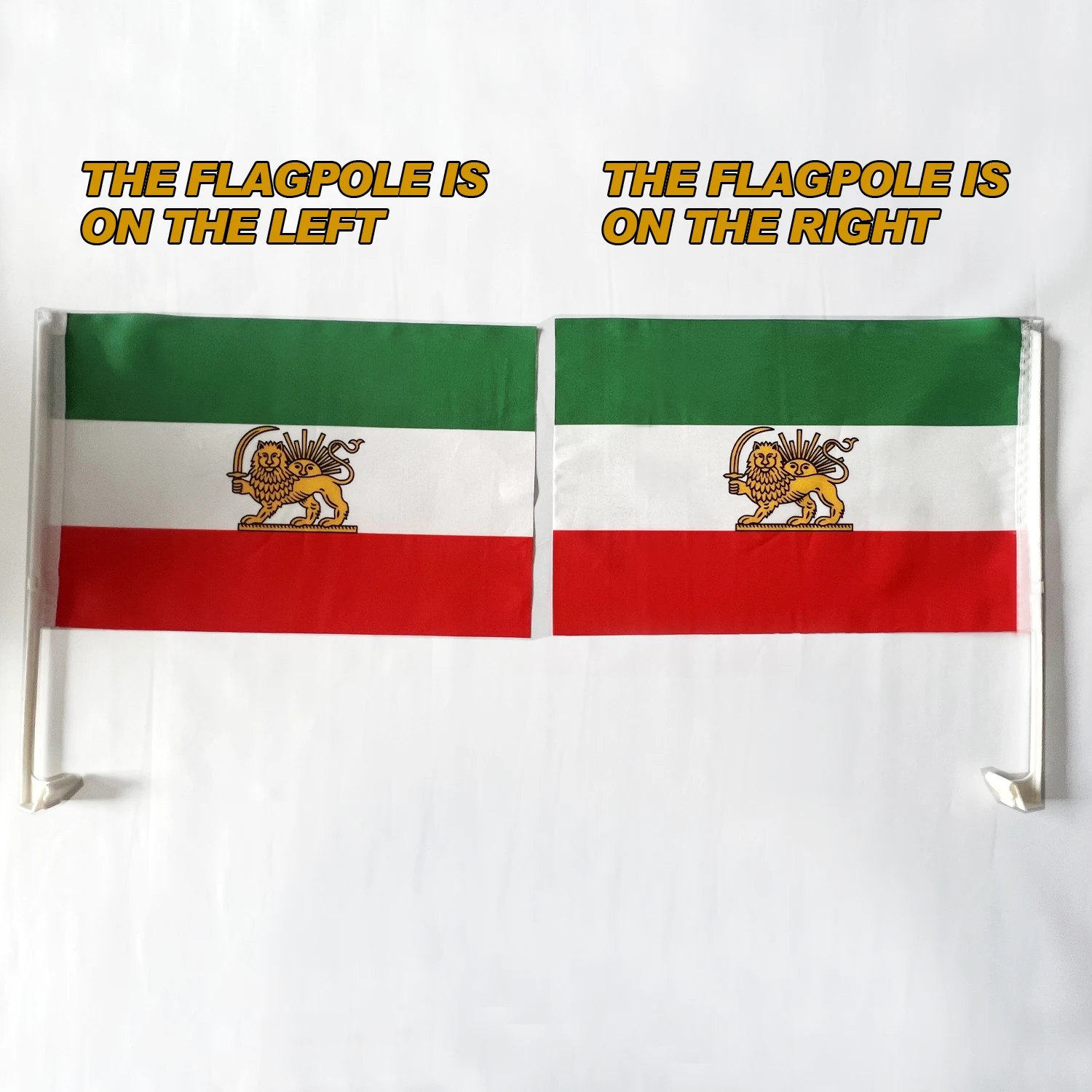 High quality Old Historic iera Car Flag with Lion Crown  Car Window Flag Iera Iran flag