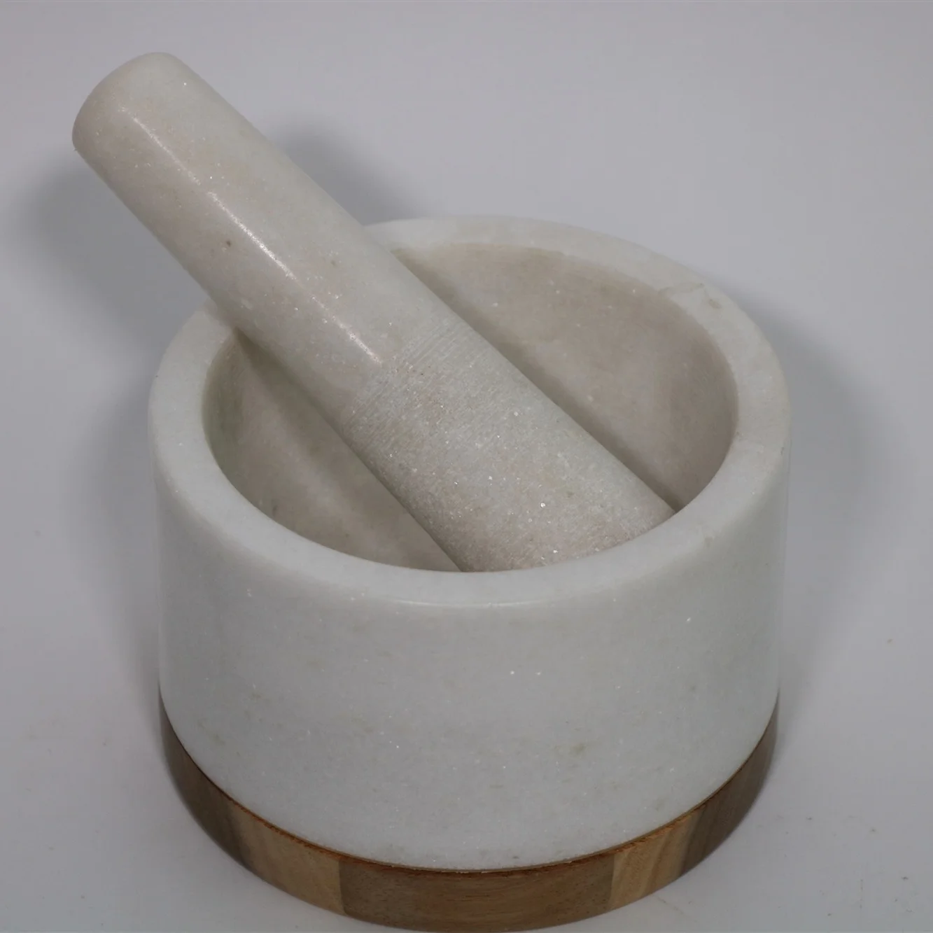 2022 Top Selling Marble Mortar And Pestle with wooden base