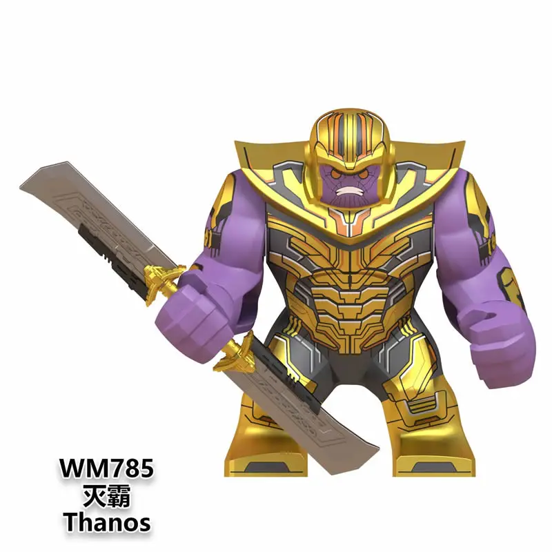 WM785 WN788 Super Heroes Legos Compatible 7.5CM Big Size Thanos Building Blocks Mini Figure Toys