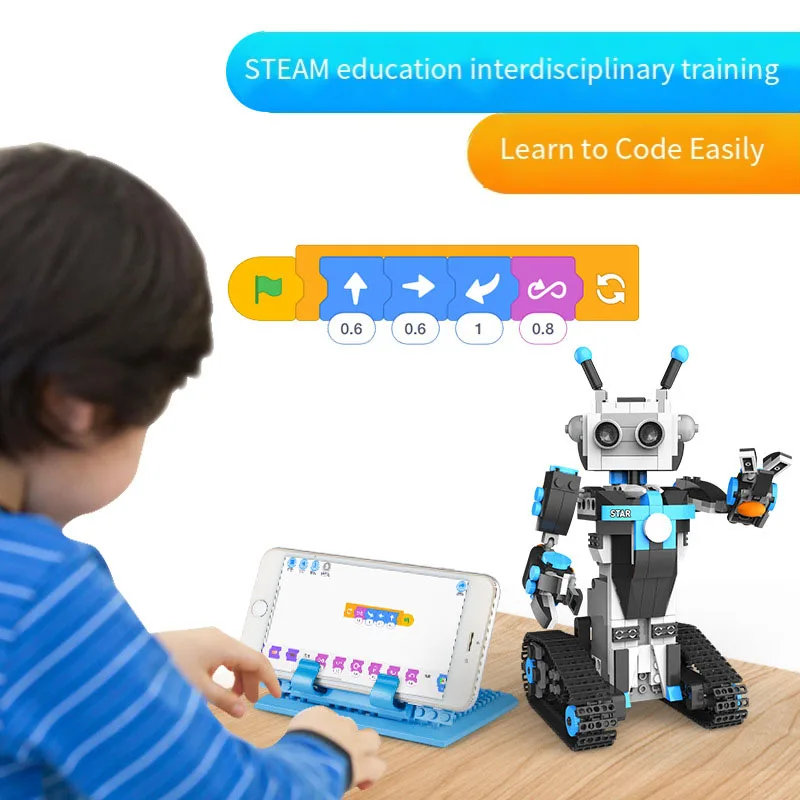 Building Block Intelligent Block Building Programmed Robot Educational RC Block Set Smart Remote Control Robot Toys For Kids