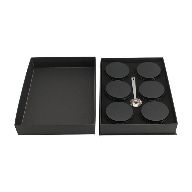 Wholesale custom black exquisite coffee tea gift packaging paper box with lid