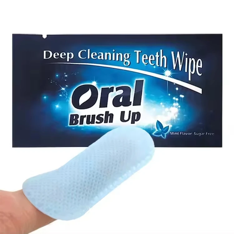 Easy Use Oral Brush up Clean Teeth Cleaning Wipes Pet Dental Finger Wipes Deep Cleaning Teeth Wipe