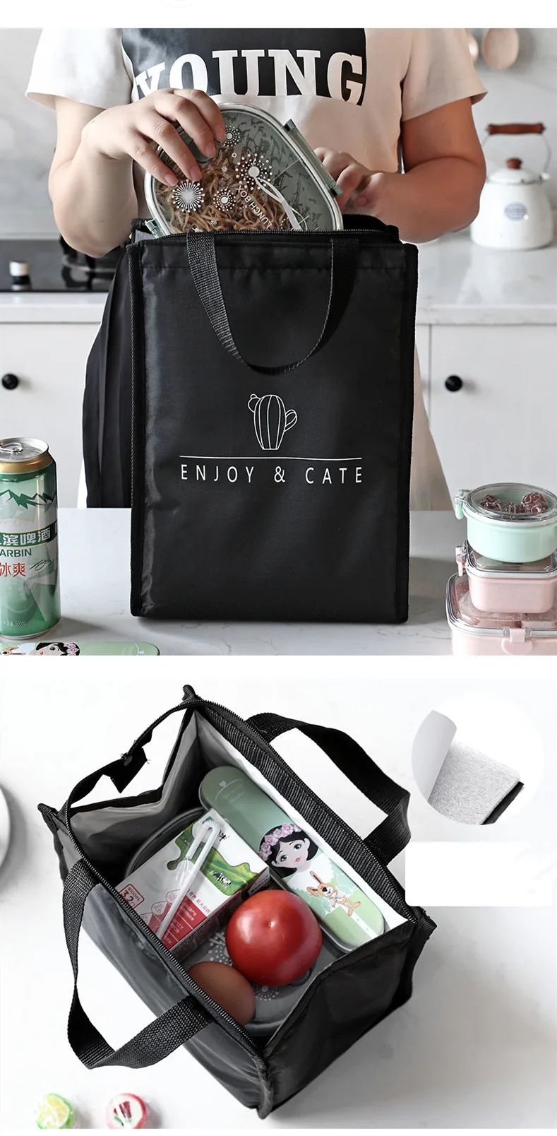 Cooler Bag Insulated Leakproof  Soft Sided Coolers Portable Lunch Box Large Tote Bags for outside