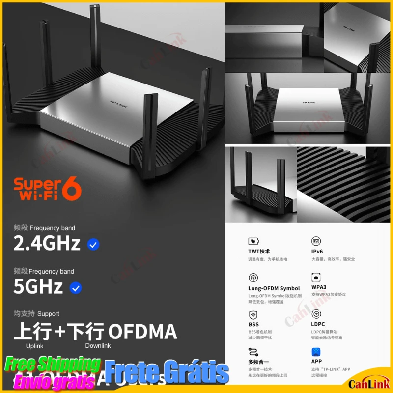 T P - Link AX5400 WiFi6 Router MESH 2.4+5G DuaL Band Wireless +2.5G(2500Mbps) SFP Port x4*Gbps Ethernet port