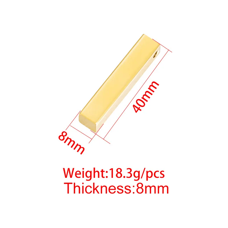 Mirror Stainless Steel Stereo Rectangle Jewelry Accessories DIY Stereo Rod Glossy Laser Pendant Wholesale